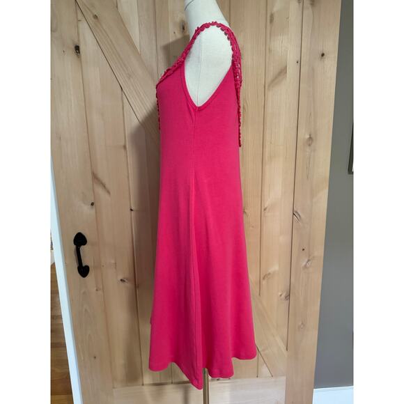 Barbara Lesser | Crochet Top Pink Cotton Sundress | Size Medium - Picture 7 of 12